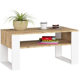RAUMHIRSCH FURNITURE KONZOLOVÝ STOLEK dub Artisan, bílá 45/92/50 obraz