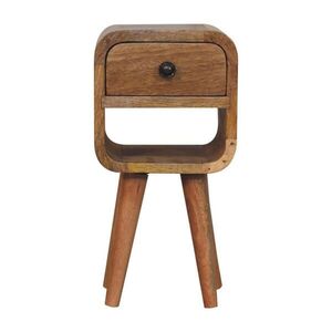 Artisan Furniture KONZOLE Trojitá zakřivená kaštanová, 3 zásuvky a 3 otevřené přihrádky, tmavě hnědá obraz