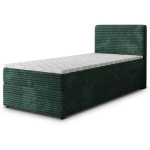 MASSENO AMERICKÁ POSTEL PISA 90x200 cm, s matrací a úložným prostorem, tmavě zelená obraz