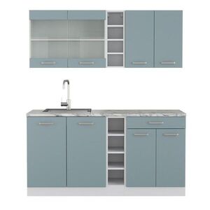 Vicco JEDNOTKOVÁ KUCHYNĚ R-Line Modrošedá 160 cm s pracovní deskou obraz