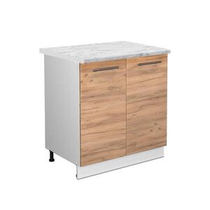 Vicco SPODNÍ SKŘÍŇKA KUCHYŇSKÉ LINKY Fame-Line, Zlatý mocný dub/Bílá, 80 cm pracovná doska Mramor obraz