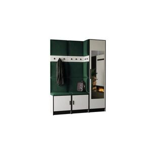 Kier Furniture PŘEDSÍŇOVÁ STĚNA ROJ 20 - 159, 6x205x39cm Bílá & zelená látka obraz