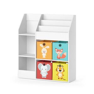Vicco DĚTSKÁ POLIČKA Luigi Bílá 100.4 x 114.2 cm se 4 skládacími boxy (barevné) obraz