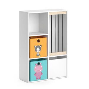 Vicco DĚTSKÁ POLIČKA Luigi Bílá 29.2 x 107.8 cm se 2 skládacími boxy opt.1 obraz