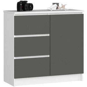 RAUMHIRSCH FURNITURE KOMODA bílá, grafitově šedá 77/80/35 obraz