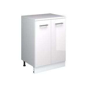 Vicco KUCHYŇSKÁ SKŘÍŇKA POD ŠIKMOU STŘECHU R-Line, Bílá vysoký lesk, 60 cm bez šikminy se 2 dveřmi obraz