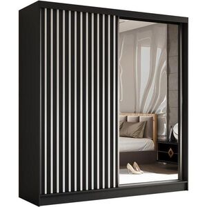 Beautysofa SKŘÍŇ s posuvnými dveřmi Helix 200/216/61 černá + bílá obraz