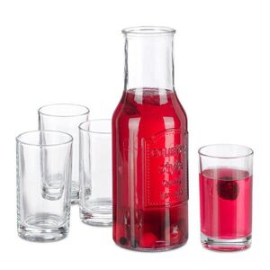 Relaxdays SOUPRAVA Transparentní sklo karafa 1, 5 l obraz