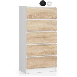 RAUMHIRSCH FURNITURE KOMODA bílá, dub Sonoma 121/60/40 obraz