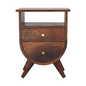Artisan Furniture NOČNÍ STOLEK Mini, 2 zásuvky, severské nohy, hnědý obraz