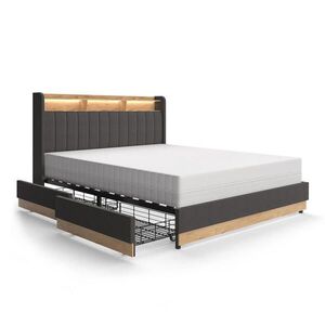 VitaliSpa ČALOUNĚNÁ POSTEL Nura Antracit 160x200 cm se 4 zásuvkami obraz