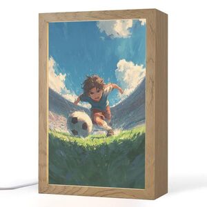 OnlyWow NOČNÍ LAMPIČKA Stadion - Fotbalista - Míč 20x30 cm obraz