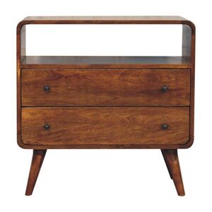 Artisan Furniture KONSOLE Lunar kaštanová montáž na zeď, 2 zásuvky, tmavě hnědá obraz