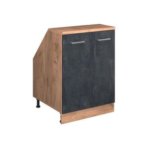 Vicco ŠIKMÁ SKŘÍŇ Rion Černý beton 60 x 81.6 cm se 2 dveřmi, korpus skříně hloubka 60 cm obraz