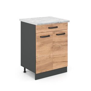 Vicco SPODNÍ SKŘÍŇKA KUCHYŇSKÉ LINKY R-Line Zlatý mocný dub 60 cm PD Mramor obraz