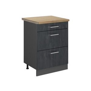 Vicco SPODNÍ SKŘÍŇKA KUCHYŇSKÉ LINKY R-Line Černý beton 60 cm PD Dub obraz