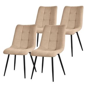 ML-DESIGN SADA 4 JEDÁLENSKÝCH ŽIDLÍ S látkovým potahem v barvě světle hnědé obraz