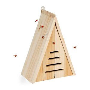 Relaxdays DOMEK pro slunéčka přírodní jedlové dřevo trojúhelníkový 28 cm obraz