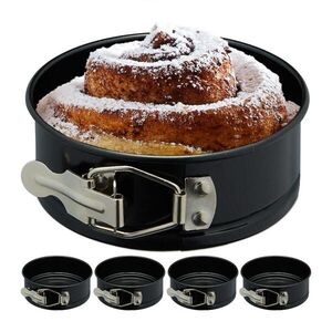 Relaxdays SPRINGFORMA Černá 5ks-set Nepřilnavý povrch 12 cm obraz