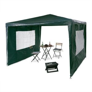 Relaxdays PAVILON Zelený 3x3 m se 2 bočními stěnami obraz