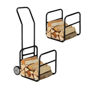 Relaxdays VOZÍK Černý ocelový s odnímatelným košem 112 cm obraz
