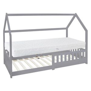 ML-DESIGN DĚTSKÁ POSTEL se stříškou a matrací 90x200 cm světle šedá obraz