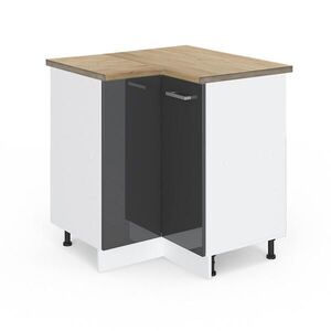 Vicco ROHOVÁ SKŘÍŇKA R-Line Antracitový vysoký lesk 75.6 cm , PD Dub obraz