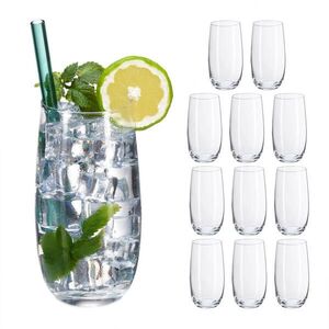 Relaxdays SKLENICE Transparentní 12ks-sada křišťálové sklo 520 ml obraz