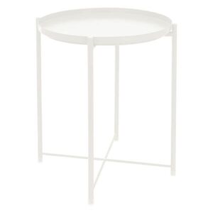 ML-DESIGN SKLÁDACÍ KOLEKČNÍ STOLEK kulatý Ø45xV52 cm bílý z kovu obraz