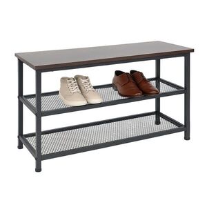 Relaxdays BOTNÍK Tmavě hnědá pro 6 párů kov MDF 45x80x30 cm obraz