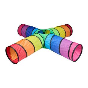Relaxdays HRACÍ TUNEL Barevný 4 trubice Pop-up Polyester obraz