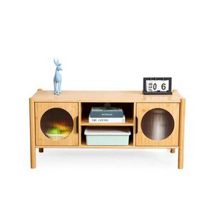 Relaxdays SKŘÍŇKA Přírodní TV 2 dvířka bambus 103 cm obraz