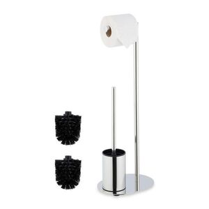 Relaxdays WC-SOUPRAVA Stříbrná kov volně stojící 63 cm obraz