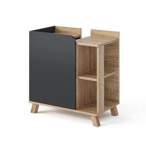 Vicco TOALETNÍ STOLEK PRO UMYVADLO Karen Sonoma/antracit 60 x 65 cm s dveřmi a otevřenými přihrádkami obraz