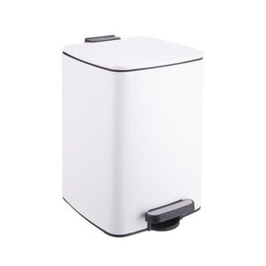 Relaxdays KOŠ Bílý odpadkový s pedálem Softclose 12 l obraz