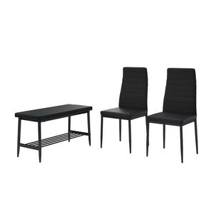 Vicco LAVICE A ŽIDLE Grand Černá 85 x 46.5 cm 3dílná sada obraz