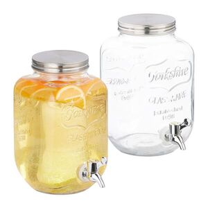 Relaxdays DISPENZÉR Transparentní Stříbrná 2ks-Set kohoutek 4 L obraz
