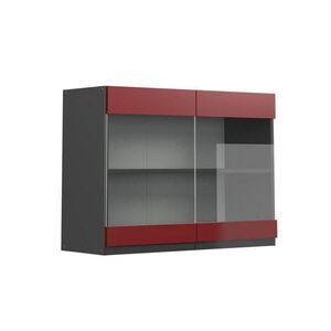 Vicco SKLENĚNÁ KUCHYŇSKÁ SKŘÍŇKA R-Line Červená 80 cm Tvar J obraz
