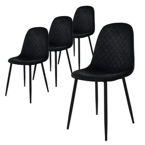ML-DESIGN JÍDELNÍ ŽIDLE, sada 4 ks, černý samet obraz