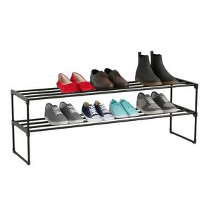 Relaxdays BOTNÍK Černý kovový 2 police 117 cm obraz