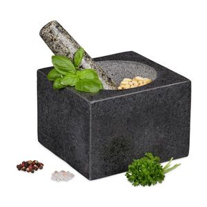 Relaxdays MOŽDÍŘ Tmavě šedý žulový s tloučkem obraz