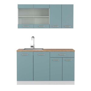 Vicco JEDNOTKOVÁ KUCHYNĚ R-Line Modrošedá 140 cm , PD Dub obraz