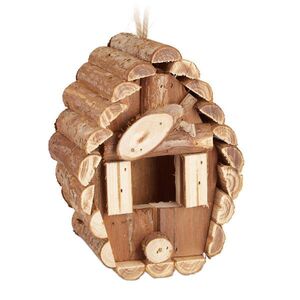 Relaxdays BUDKA Přírodní mini dřevo k zavěšení 24, 5 cm obraz