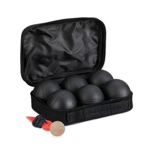 Relaxdays KOULE Černá 6er-Set na pétanque s taškou obraz