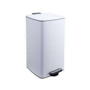 Relaxdays KOŠ Bílý nášlapný Softclose 30 l obraz