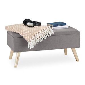 Relaxdays LAVICE Světle šedá čalouněná s úložným prostorem 79, 5 cm obraz