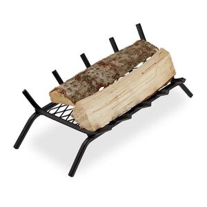 Relaxdays ROŠT černý do krbu s nohami ocel 58 cm obraz