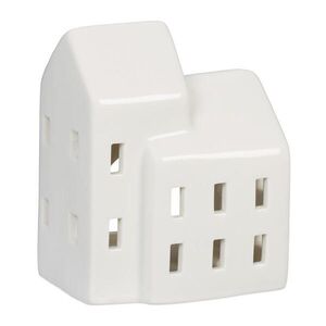 Relaxdays SVÍCEN Bílý domek na čajovou svíčku porcelán 9, 5 cm obraz