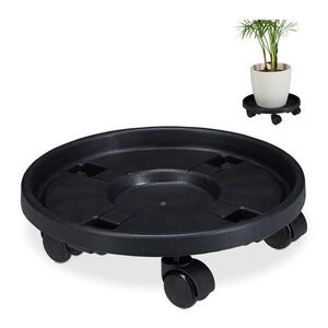 Relaxdays PODSTAVEC Černý 2-ks plast 35, 5 cm obraz