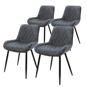 ML-DESIGN JÍDELNÍ ŽIDLE sada 4 ks antracitová z umělé kůže obraz